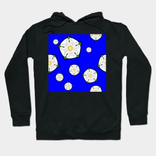 White Rose of Yorkshire Print Pattern Hoodie